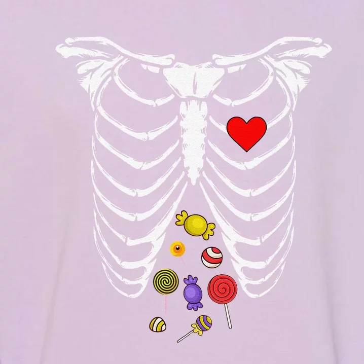 Skeleton Rib Cage Xray Candy Halloween Garment-Dyed Sweatshirt