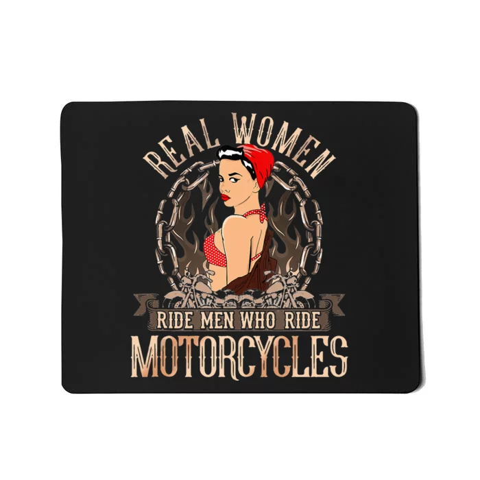 Sexy Real Chick Ride Motorcycles Gift Biker Babe Chick Mousepad