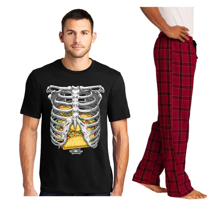 Skeleton Rib Cage Halloween Taco Skeleton Pajama Set