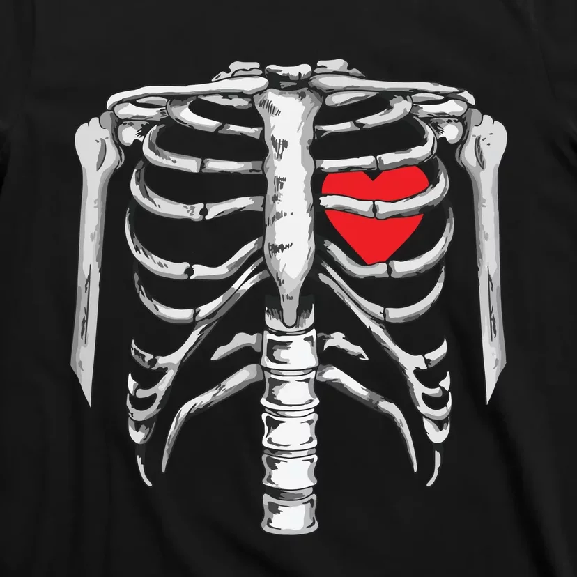 Skeleton Rib Cage Heart Xray Halloween Easy Costume T-Shirt