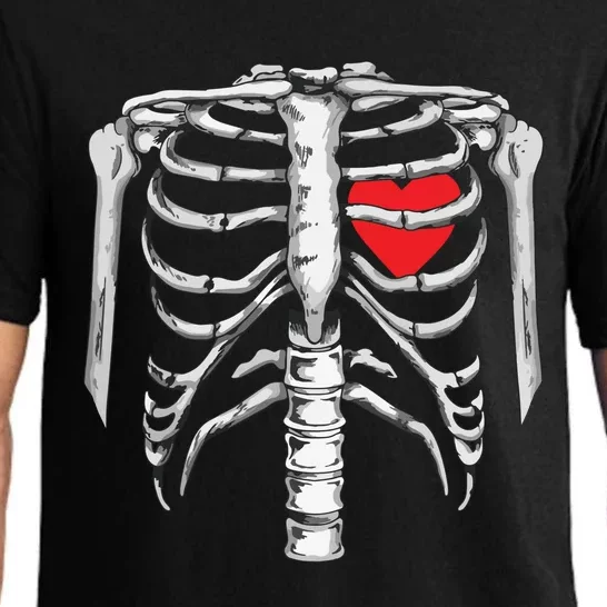 Skeleton Rib Cage Heart Xray Halloween Easy Costume Pajama Set