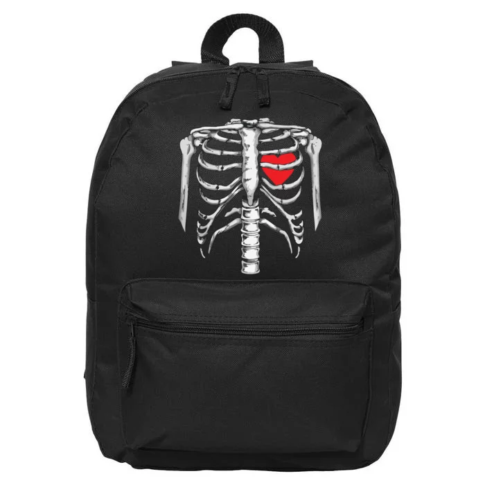 Skeleton Rib Cage Heart Xray Halloween Easy Costume 16 in Basic Backpack