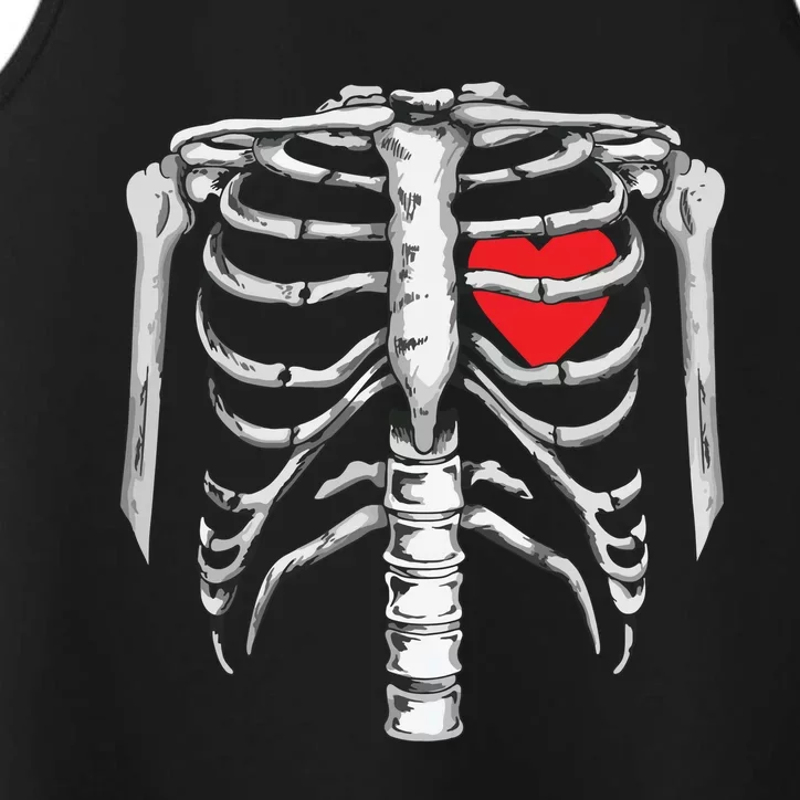 Skeleton Rib Cage Heart Xray Halloween Easy Costume Performance Tank