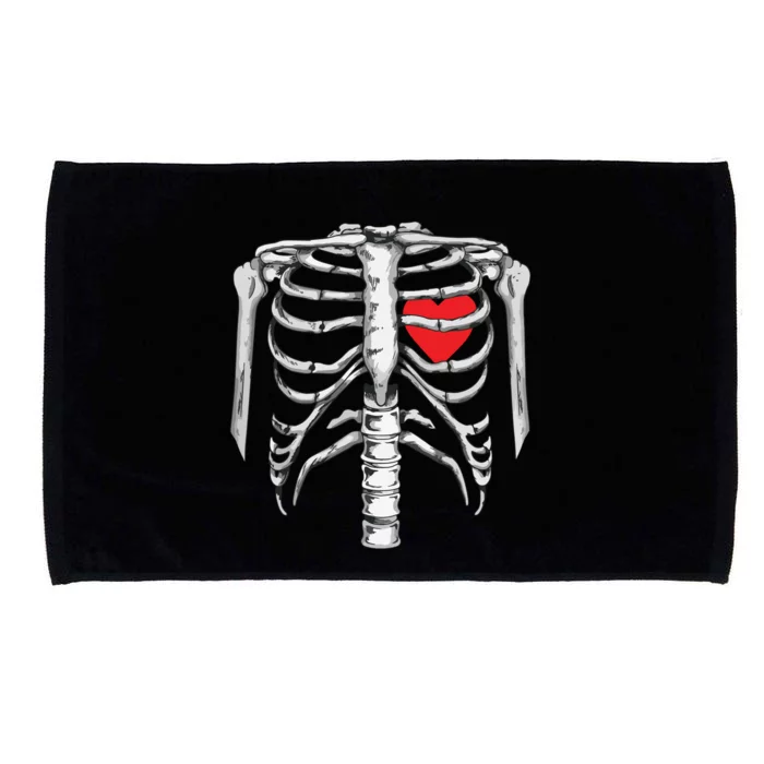 Skeleton Rib Cage Heart Xray Halloween Easy Costume Microfiber Hand Towel