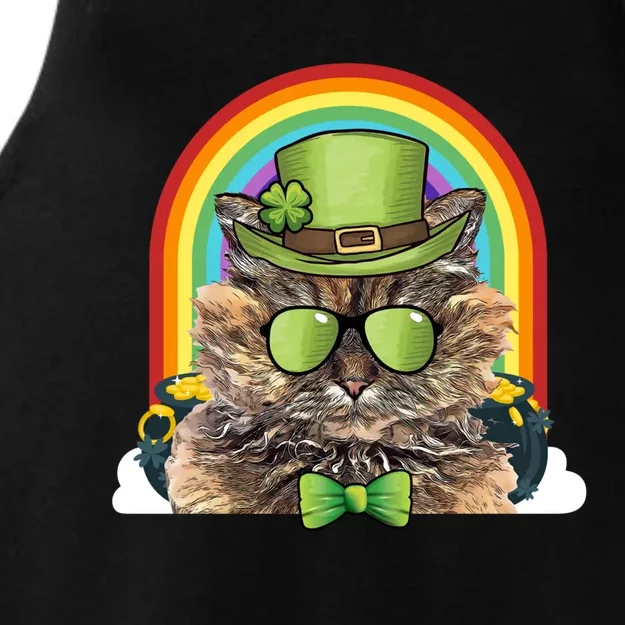 Selkirk Rex Cat Leprechaun Funny St Patricks Day Cute Gift Ladies Tri-Blend Wicking Tank