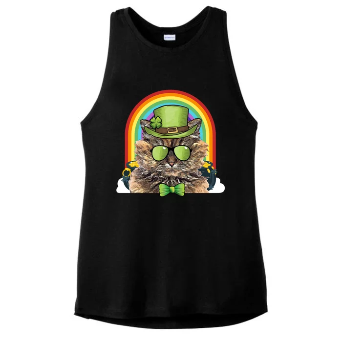 Selkirk Rex Cat Leprechaun Funny St Patricks Day Cute Gift Ladies Tri-Blend Wicking Tank