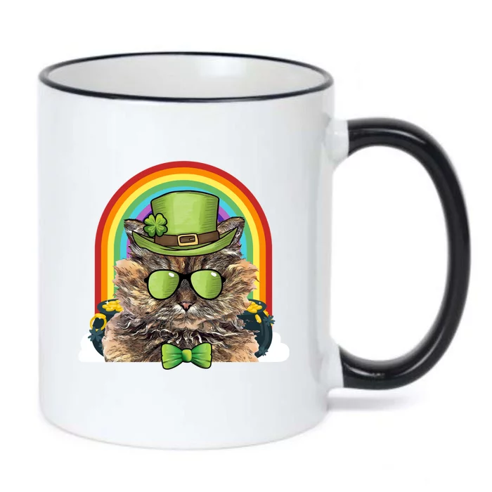 Selkirk Rex Cat Leprechaun Funny St Patricks Day Cute Gift Black Color Changing Mug