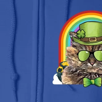 Selkirk Rex Cat Leprechaun Funny St Patricks Day Cute Gift Full Zip Hoodie