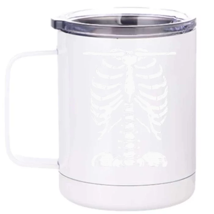 Skeleton Rib Cage Gifts Halloween Costume Skeleton Front & Back 12oz Stainless Steel Tumbler Cup