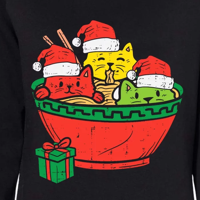 Santa Ra Cats Anime Christmas Xmas Girl Womens California Wash Sweatshirt