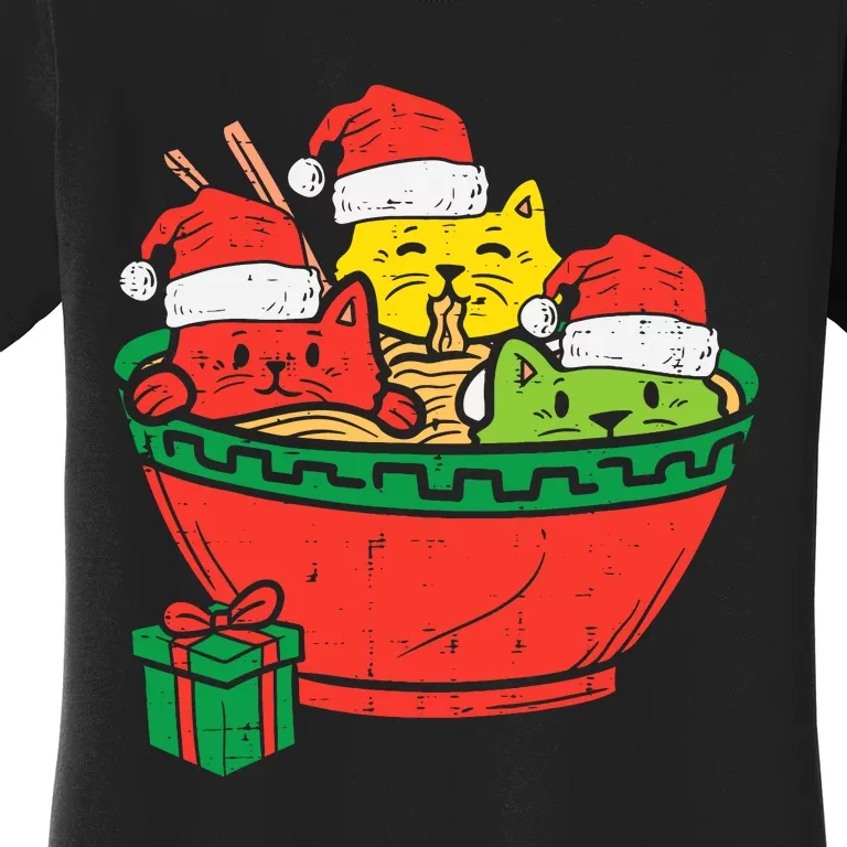 Santa Ra Cats Anime Christmas Xmas Girl Women's T-Shirt