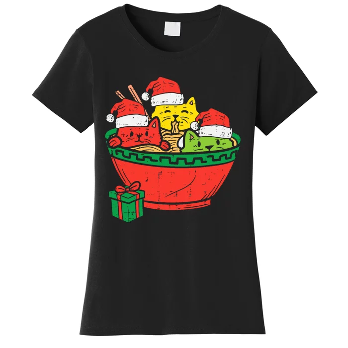 Santa Ra Cats Anime Christmas Xmas Girl Women's T-Shirt