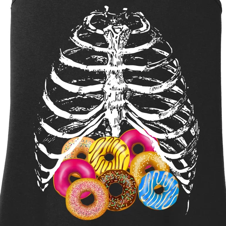 Skeleton Rib Cage Donuts Ladies Essential Tank