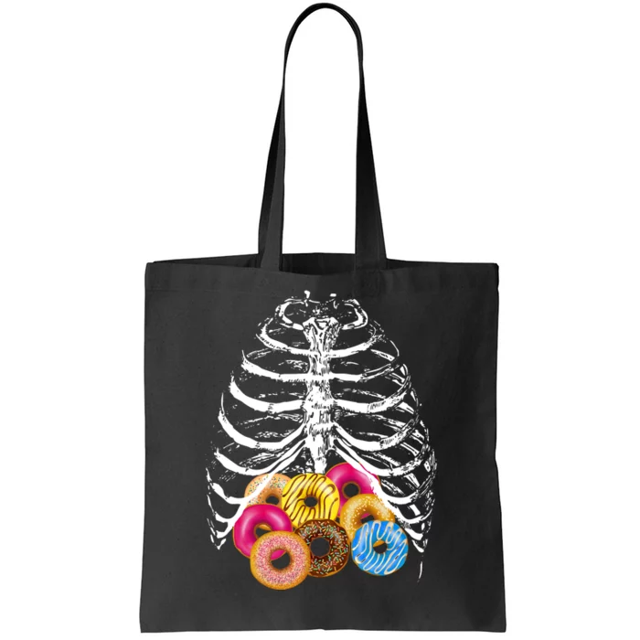 Skeleton Rib Cage Donuts Tote Bag