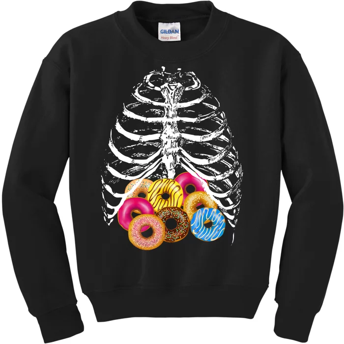 Skeleton Rib Cage Donuts Kids Sweatshirt