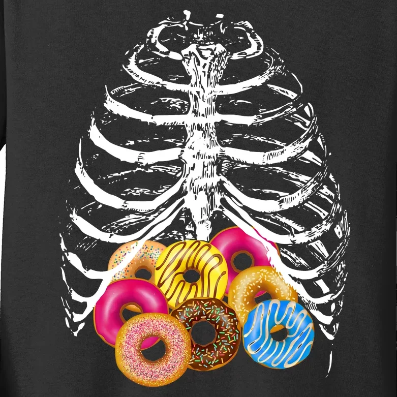 Skeleton Rib Cage Donuts Kids Long Sleeve Shirt