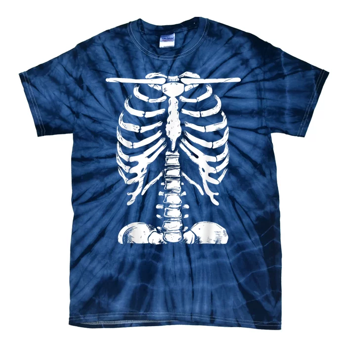 Skeleton Rib Cage Halloween Costume Skeleton Tie-Dye T-Shirt