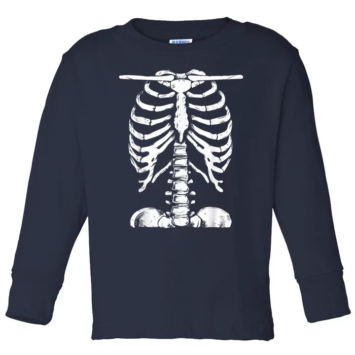 Skeleton Rib Cage Halloween Costume Skeleton Toddler Long Sleeve Shirt