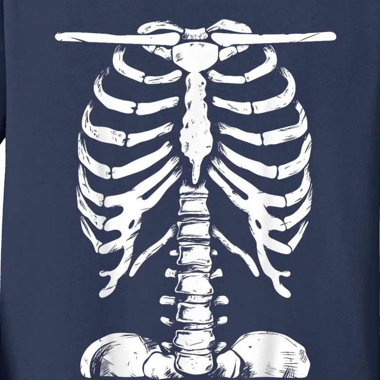 Skeleton Rib Cage Halloween Costume Skeleton Kids Long Sleeve Shirt