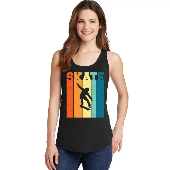 Skate Retro Colorful Sunset Ladies Essential Tank