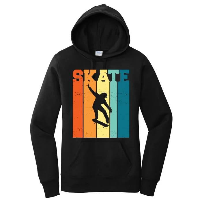 Skate Retro Colorful Sunset Women's Pullover Hoodie