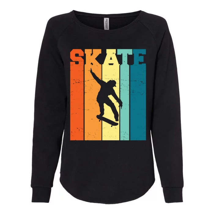 Skate Retro Colorful Sunset Womens California Wash Sweatshirt