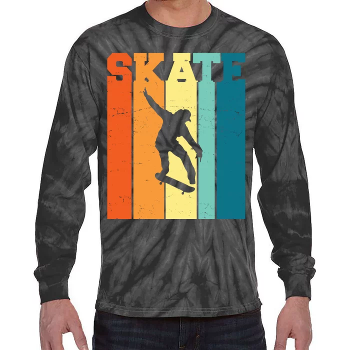 Skate Retro Colorful Sunset Tie-Dye Long Sleeve Shirt