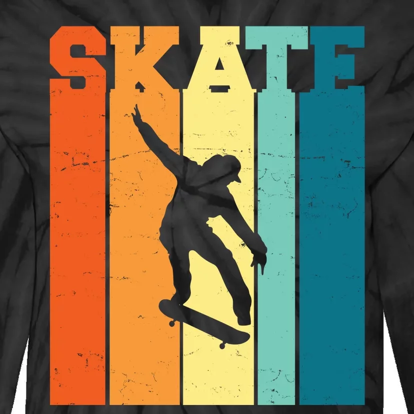 Skate Retro Colorful Sunset Tie-Dye Long Sleeve Shirt