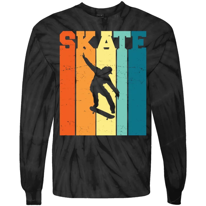 Skate Retro Colorful Sunset Tie-Dye Long Sleeve Shirt