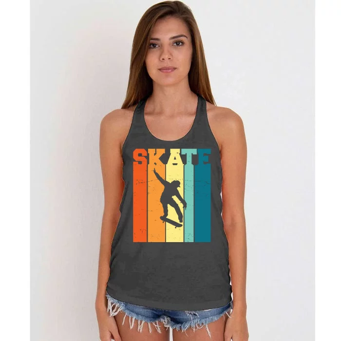 Skate Retro Colorful Sunset Women's Knotted Racerback Tank