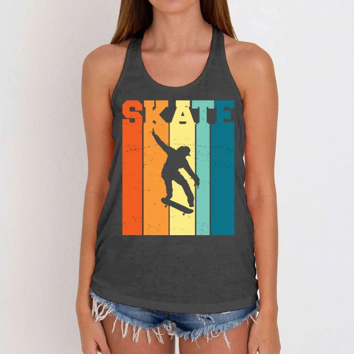 Skate Retro Colorful Sunset Women's Knotted Racerback Tank