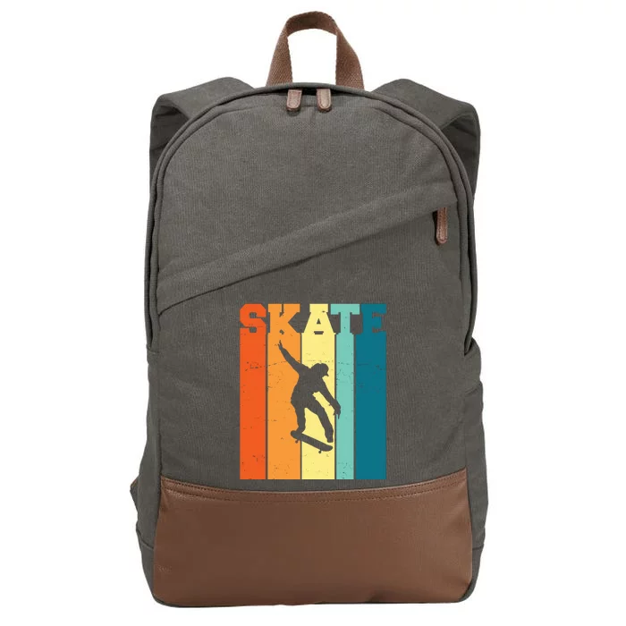 Skate Retro Colorful Sunset Cotton Canvas Backpack