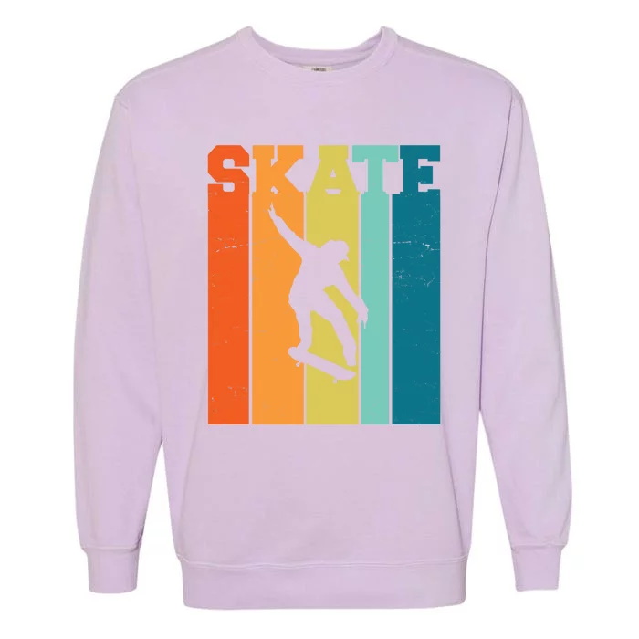 Skate Retro Colorful Sunset Garment-Dyed Sweatshirt