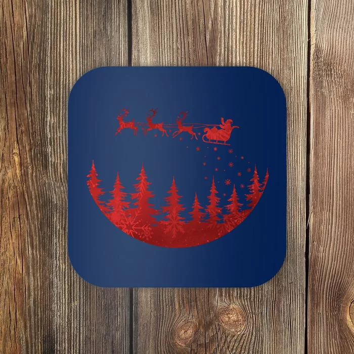 Santa Reindeer Christmas Festive Coaster