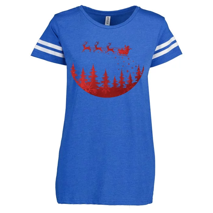 Santa Reindeer Christmas Festive Enza Ladies Jersey Football T-Shirt