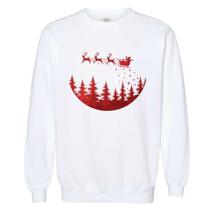 Santa Reindeer Christmas Festive Garment-Dyed Sweatshirt