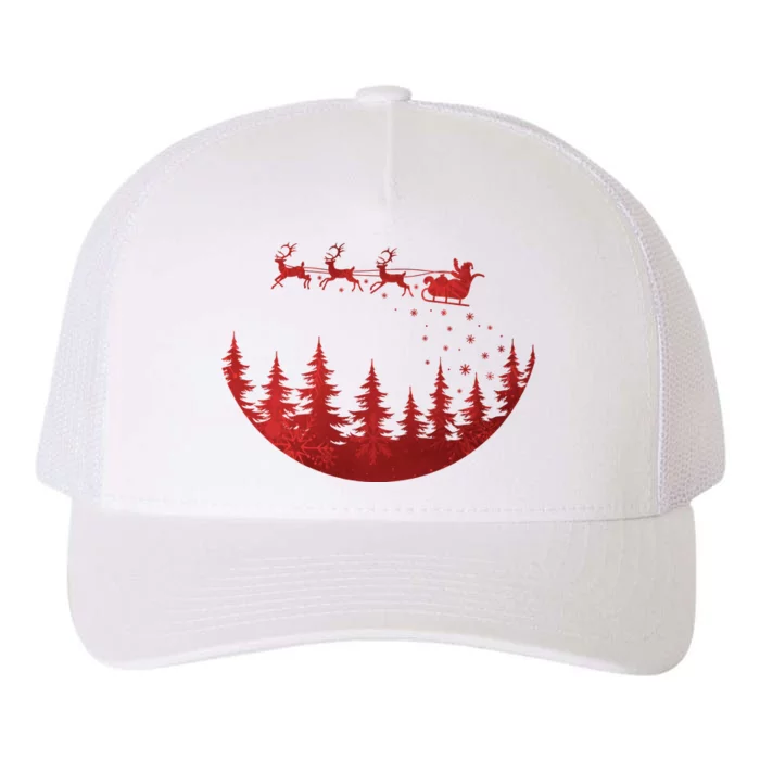 Santa Reindeer Christmas Festive Yupoong Adult 5-Panel Trucker Hat