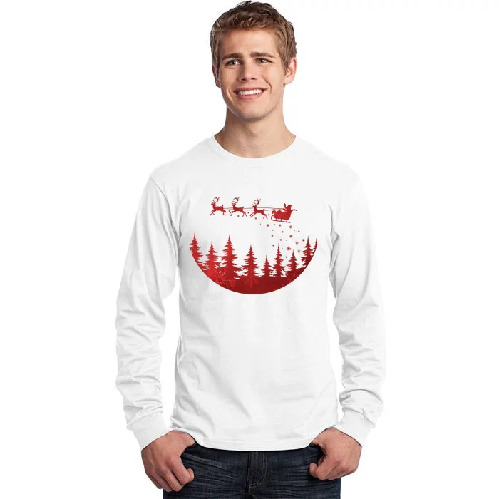 Santa Reindeer Christmas Festive Tall Long Sleeve T-Shirt