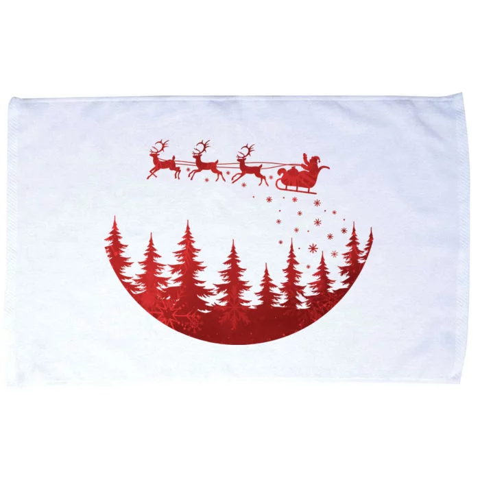 Santa Reindeer Christmas Festive Microfiber Hand Towel