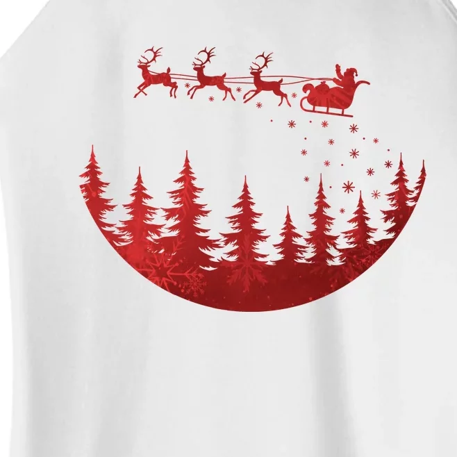 Santa Reindeer Christmas Festive Women’s Perfect Tri Rocker Tank