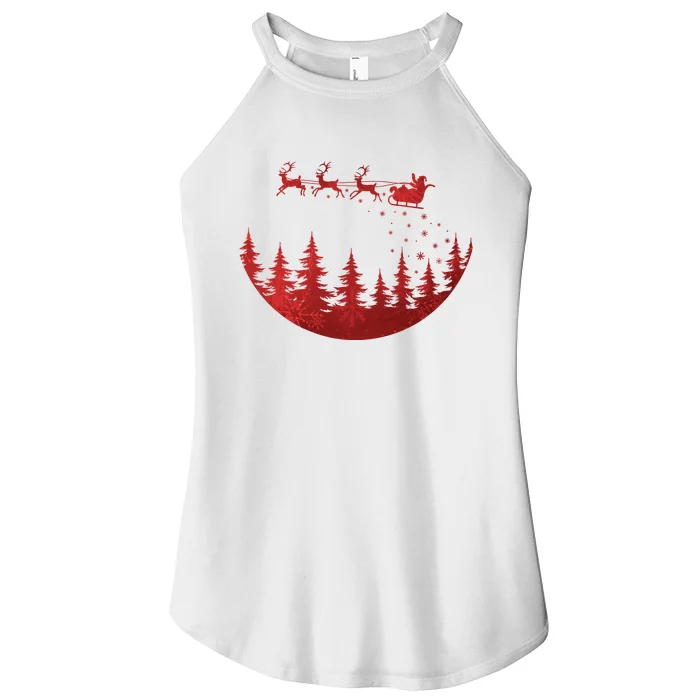 Santa Reindeer Christmas Festive Women’s Perfect Tri Rocker Tank