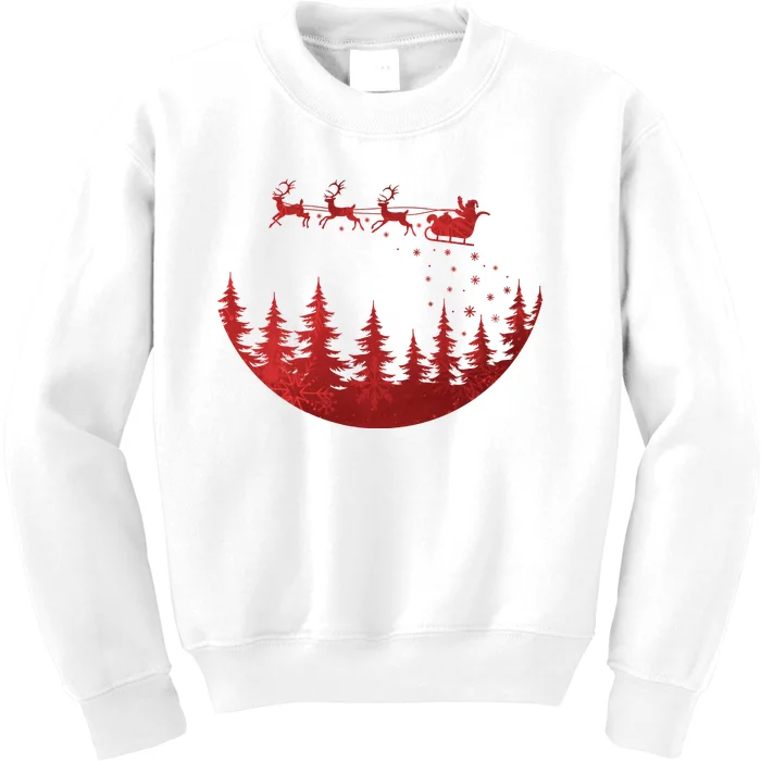 Santa Reindeer Christmas Festive Kids Sweatshirt