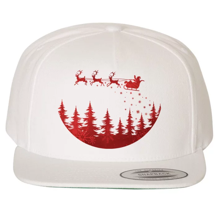 Santa Reindeer Christmas Festive Wool Snapback Cap