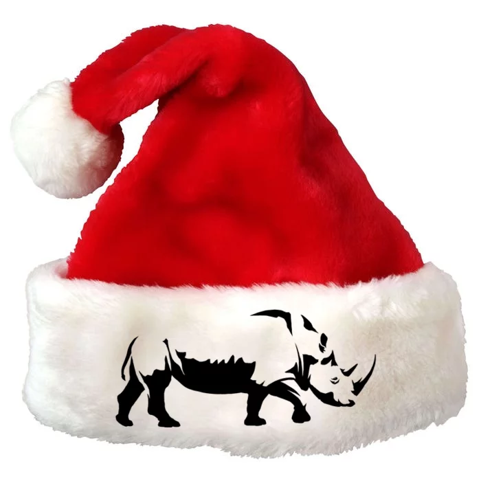 Simple Rhino Cut Out Silhouette Premium Christmas Santa Hat