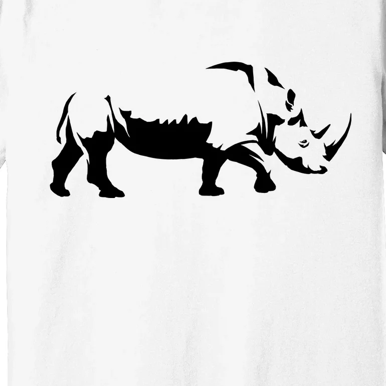 Simple Rhino Cut Out Silhouette Premium T-Shirt