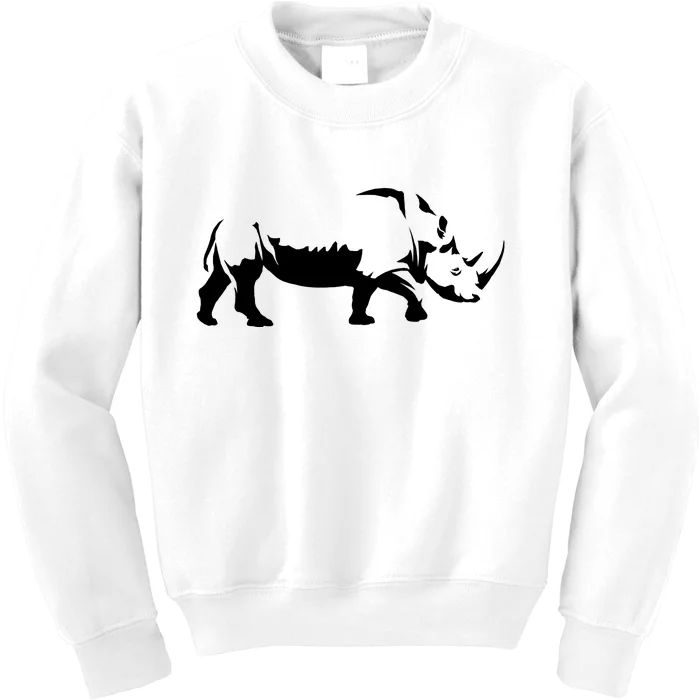 Simple Rhino Cut Out Silhouette Kids Sweatshirt