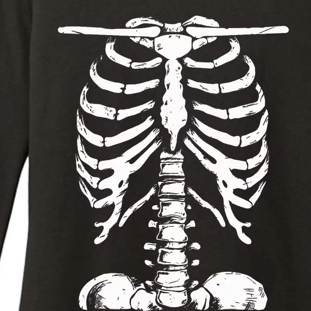 Skeleton Rib Cage Women Halloween Costume Skeleton Womens CVC Long Sleeve Shirt