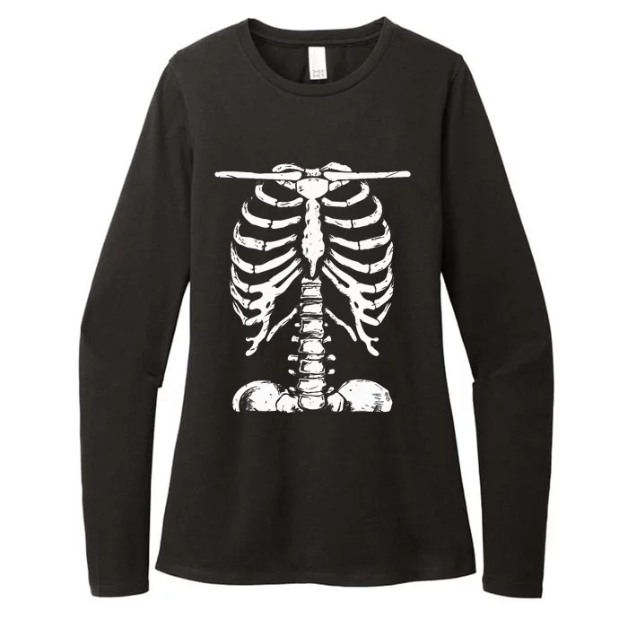 Skeleton Rib Cage Women Halloween Costume Skeleton Womens CVC Long Sleeve Shirt