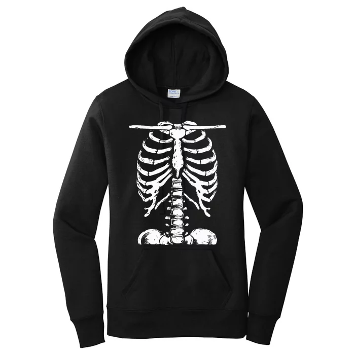 Skeleton Rib Cage Women Halloween Costume Skeleton Women's Pullover Hoodie