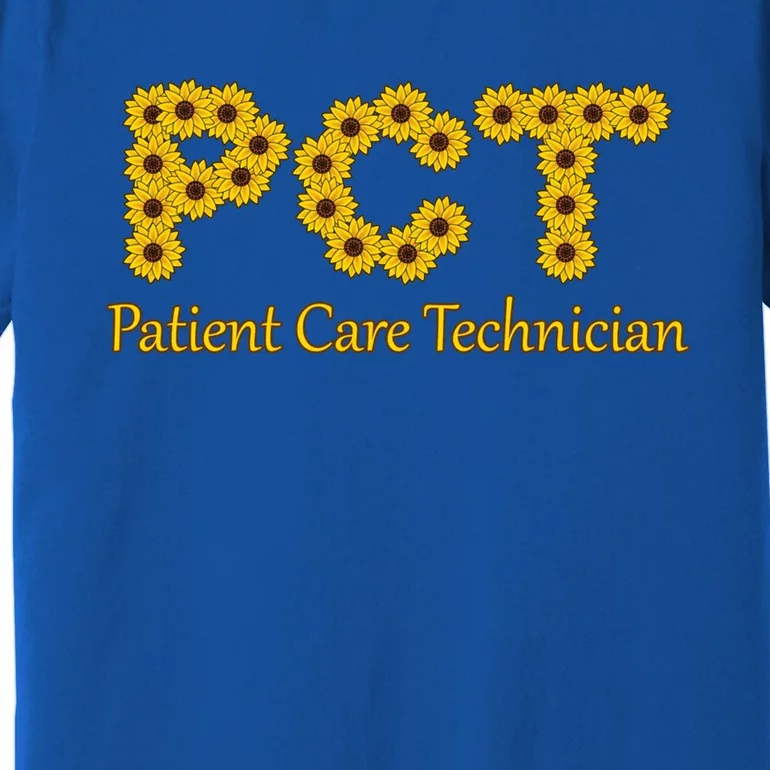 Sunflowers Retro Chic Letters Pct Patient Care Technician Gift Premium T-Shirt